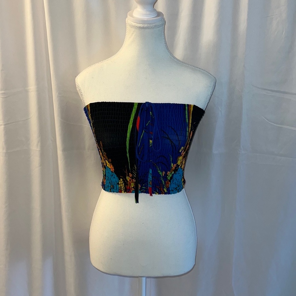 2 for 1 Smocked Cropped Stretchy Tube Tops Multi Colored Tube Top Size Medium